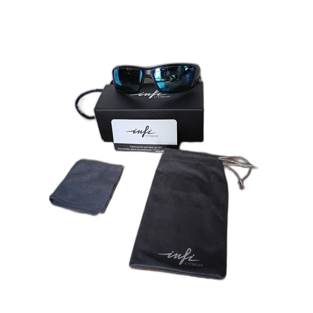 INFI Eyewear IN808C Polarized Sunglasses Black Blue Lens